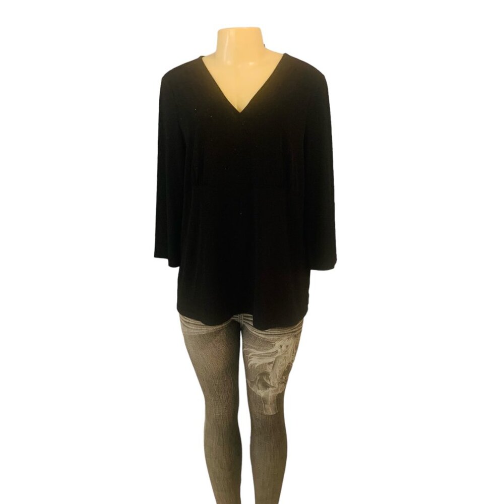 New Additions Maternity Sz M Woman Blouse Black